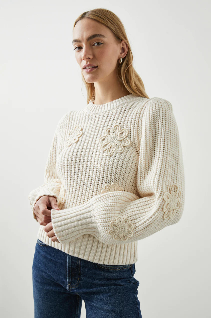 Romy Crochet Flowers Sweater