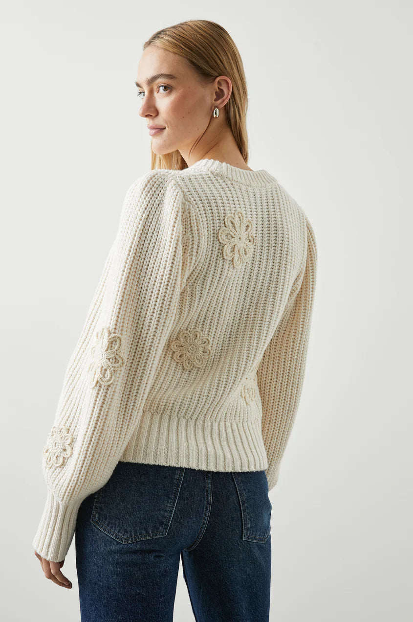 Romy Crochet Flowers Sweater