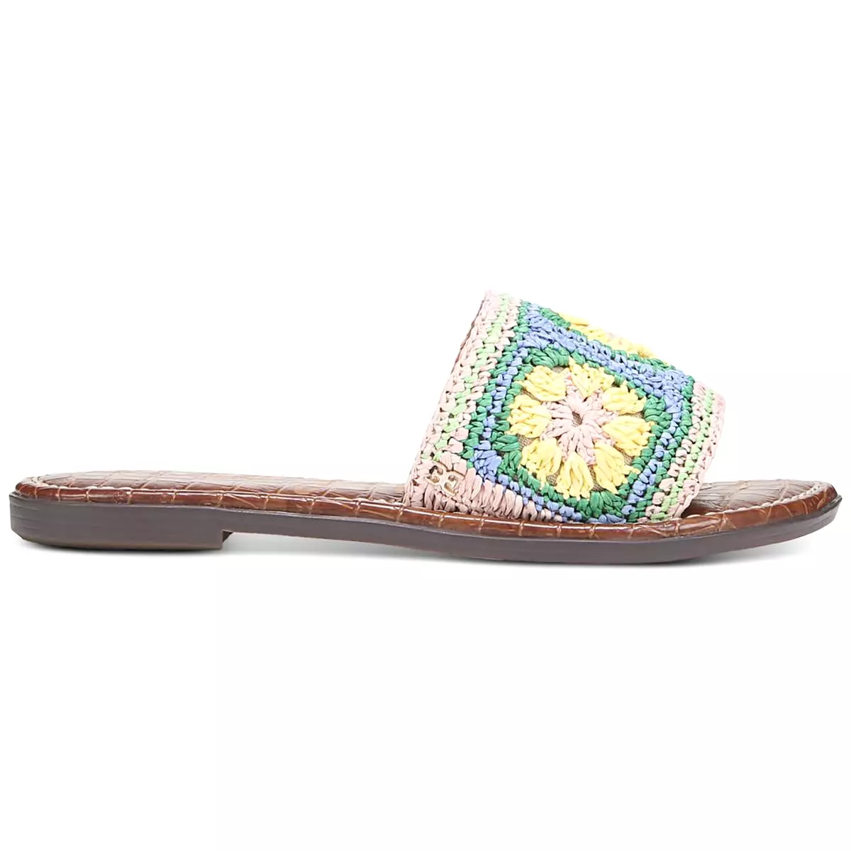 Sam Edelman Womens Gracey Leather Crochet Slide Sandals