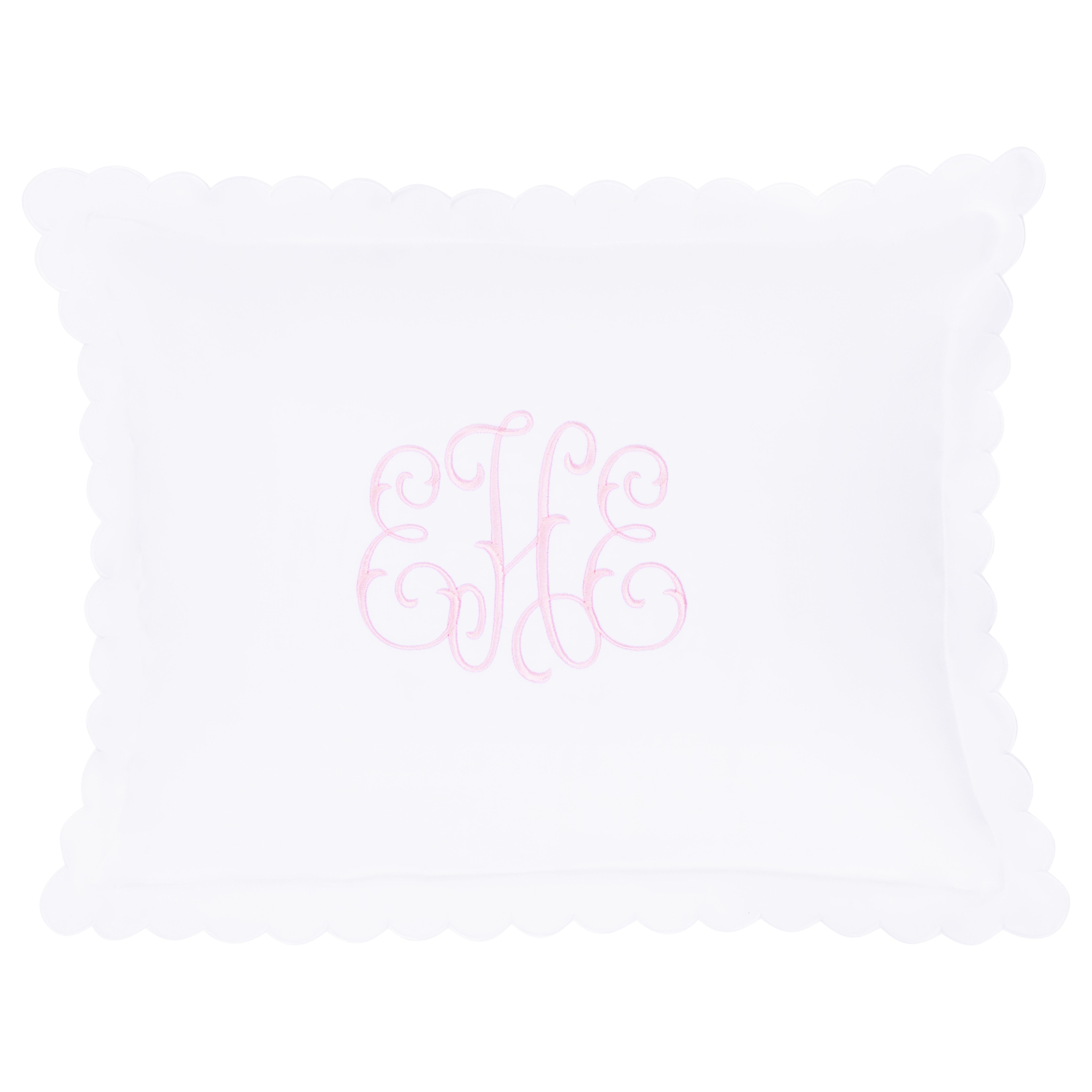 Scallop Baby Pillowcase - White