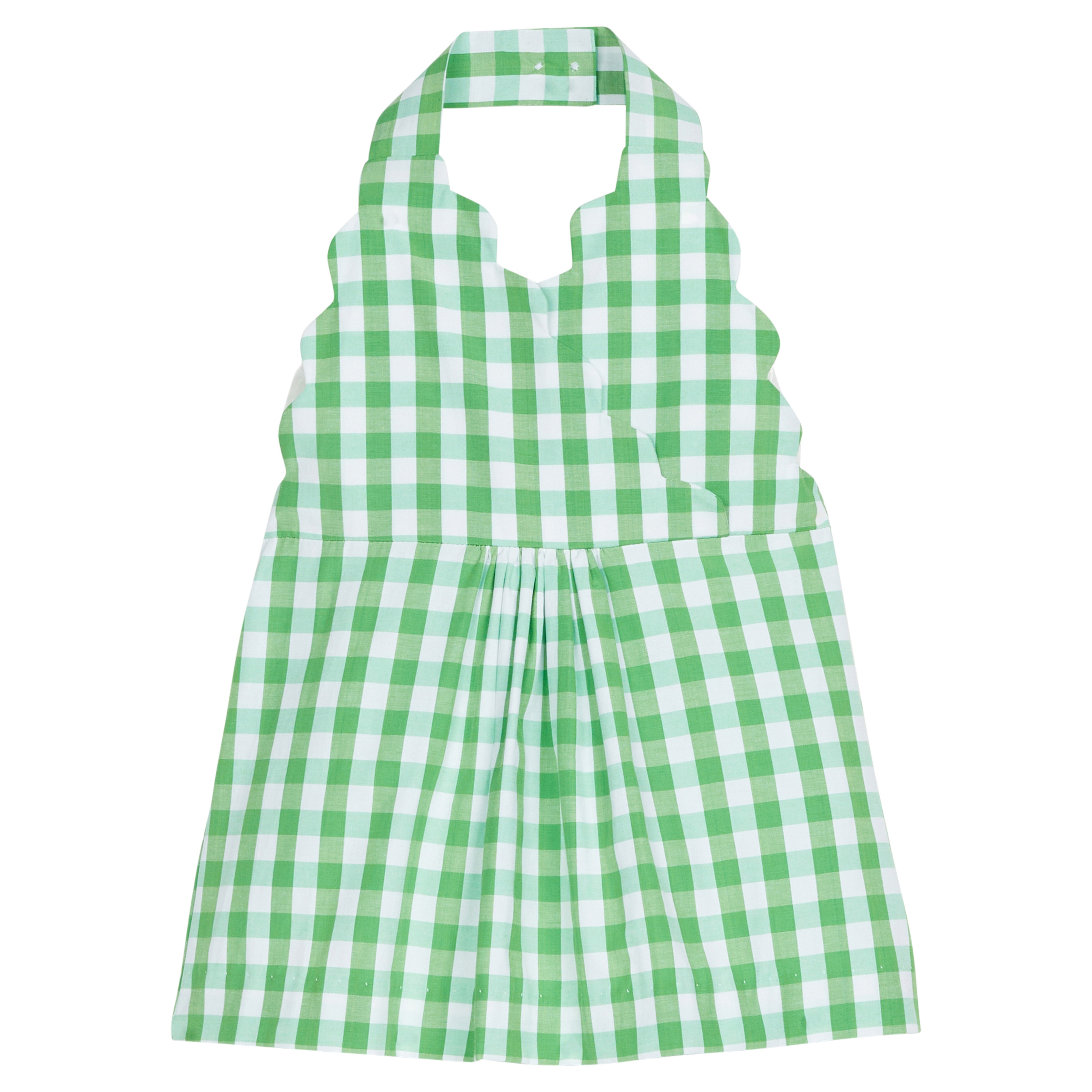 Scallop Halter Top - Green Hills Check