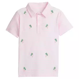 Short Sleeve Embroidered Polo - Palm Tree