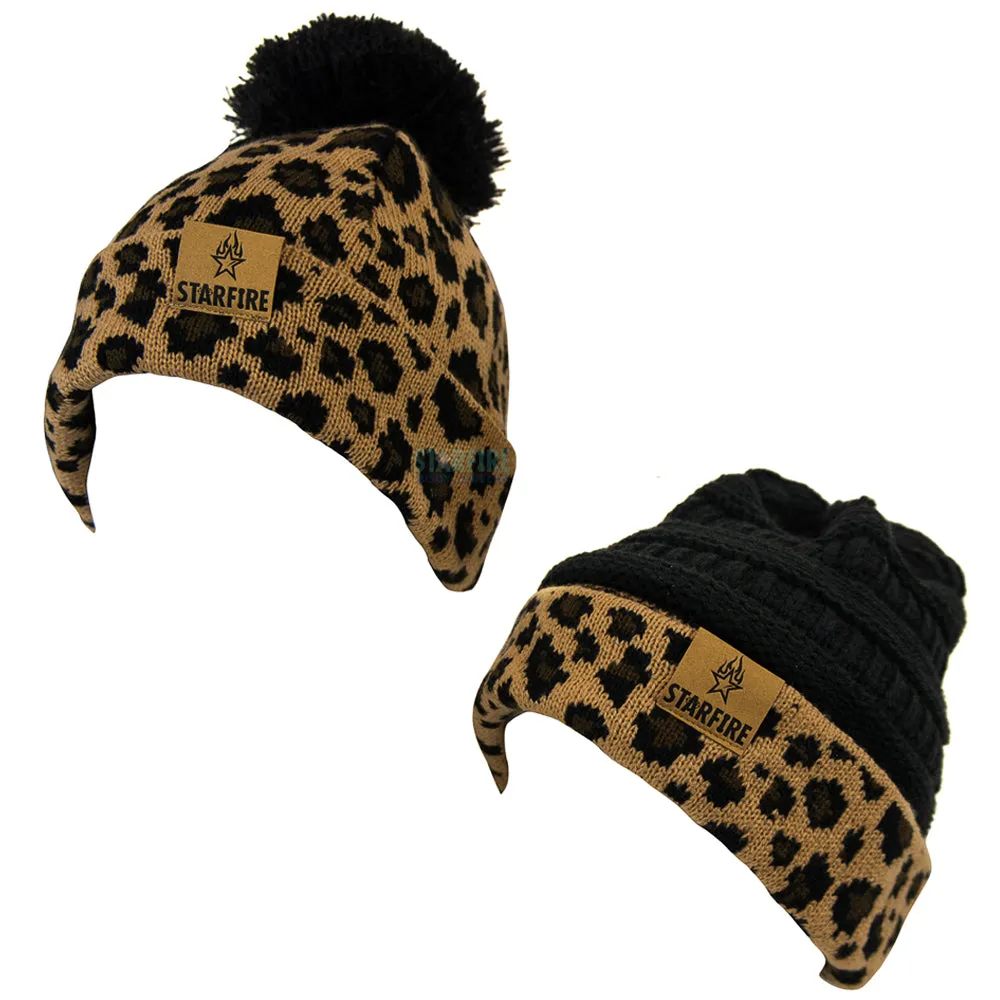 Starfire Matching Cuff Leopard CC Beanie