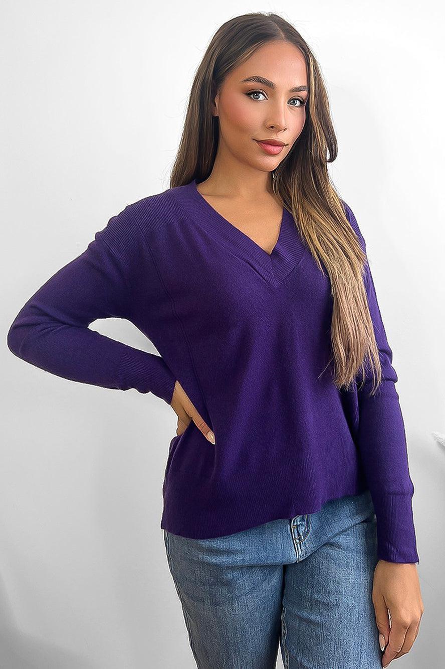 V-Neck V-back Longline Pullover