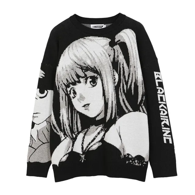 Women Oversized Sweaters Japanese Cartoon Streetwear