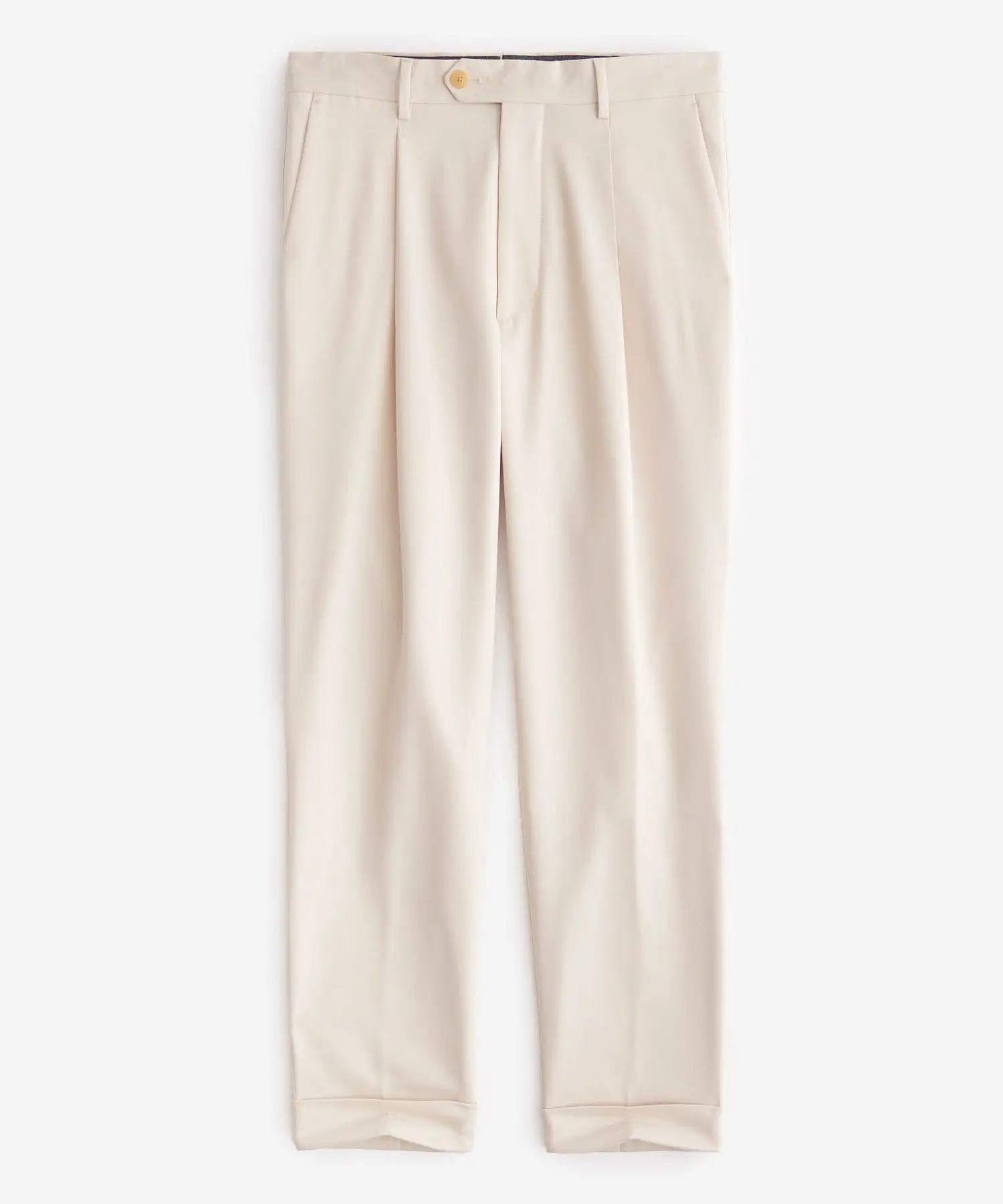 Wool Cotton Madison Trouser in Coastal White