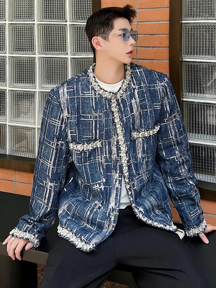 Xituodai 2024 Fashion New Patchwork Stripe Design Denim Jackets Men's Personality Stylish Coats Korean Reviews Many Clothes LZ15