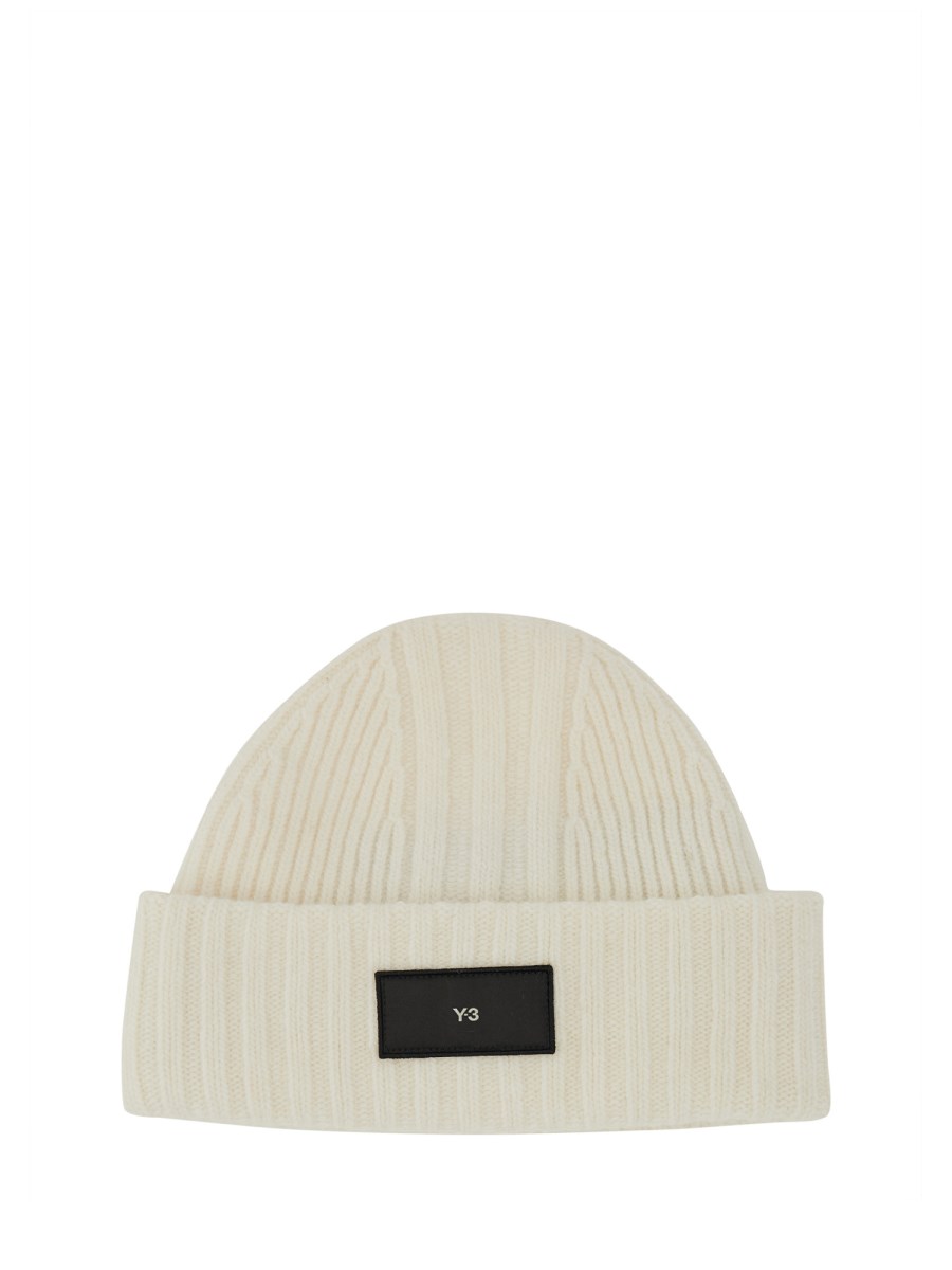 Y - 3    WOOL BEANIE HAT WITH LOGO